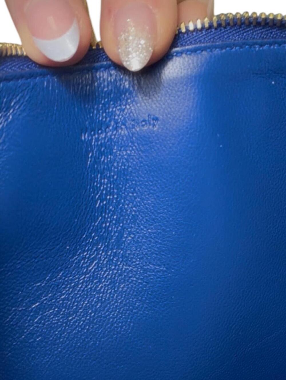 Celine Exotic and Rare Blue Python & Leather Zip Clutch Pouch - Picture 8 of 8